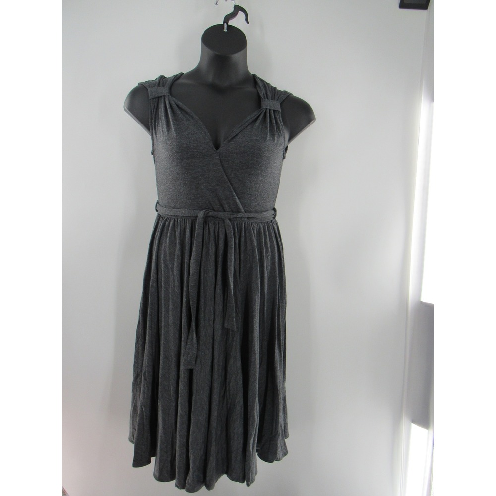 ZOE & SAM Women's Grey Wrap Belted Midi Dress Extra Small XS